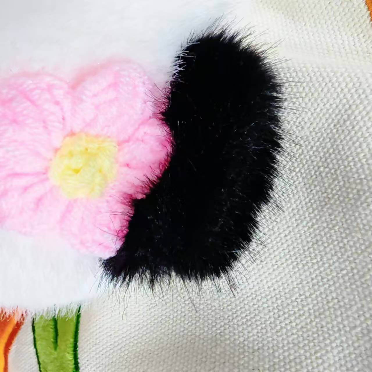 Wholesale 40*30 CM Cartoon Cute Panda Plush Canvas Stuffed Toy Bag Large Shopping Bag Promotional Cartoon Tote Bag 19