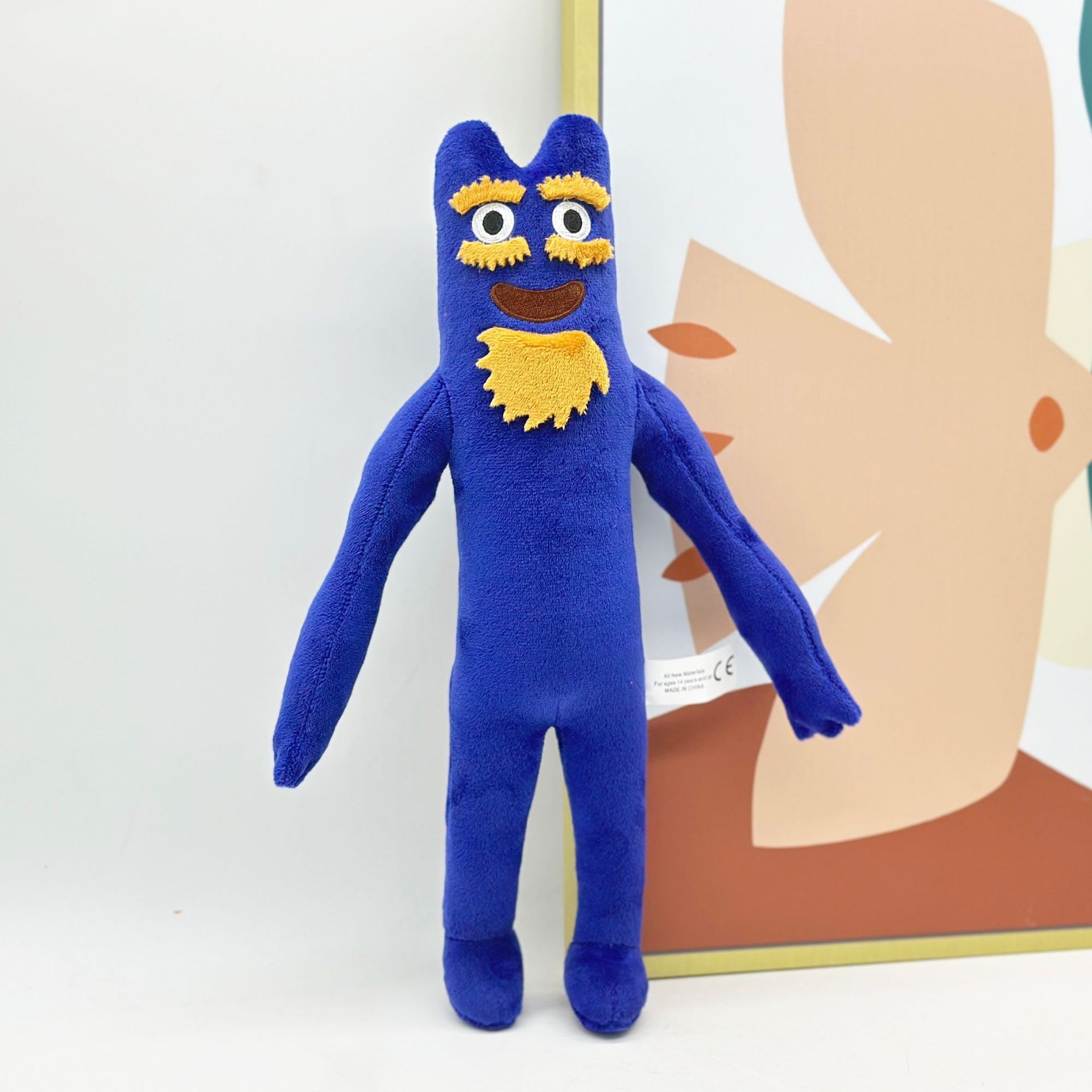 Adorable monstruo azul de peluche con barba y cejas amarillas. 34 cm de alto y 101 g de peso. Figura suave para niños. 11