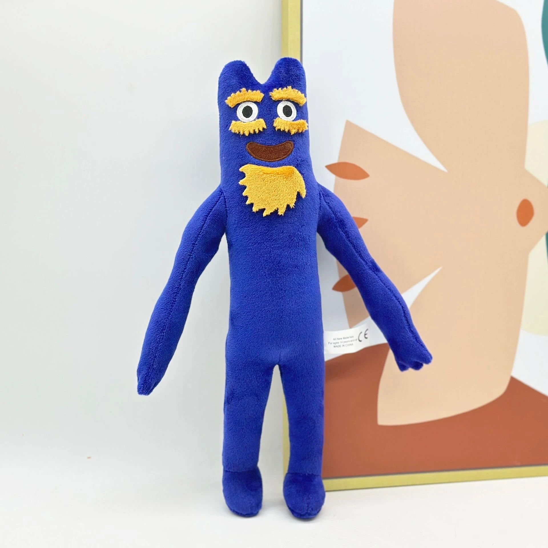 Adorable monstruo azul de peluche con barba y cejas amarillas. 34 cm de alto y 101 g de peso. Figura suave para niños. 1