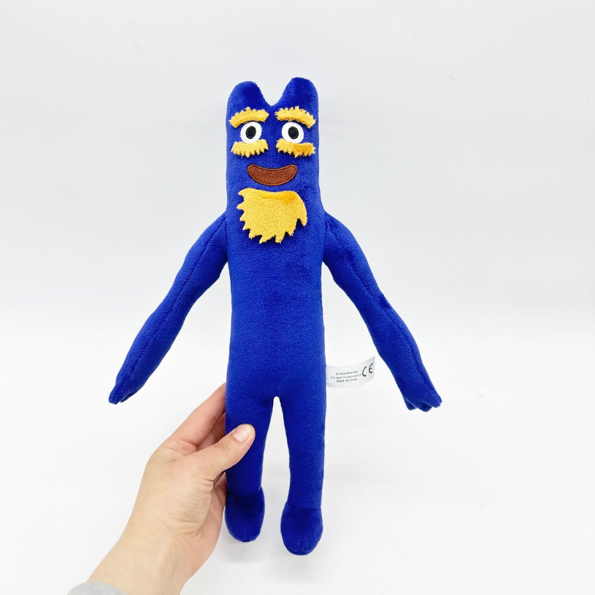 Adorable monstruo azul de peluche con barba y cejas amarillas. 34 cm de alto y 101 g de peso. Figura suave para niños. 20