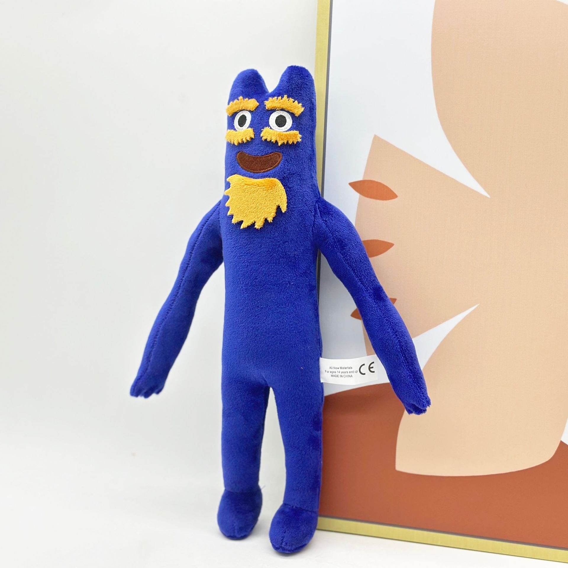 Adorable monstruo azul de peluche con barba y cejas amarillas. 34 cm de alto y 101 g de peso. Figura suave para niños. 12