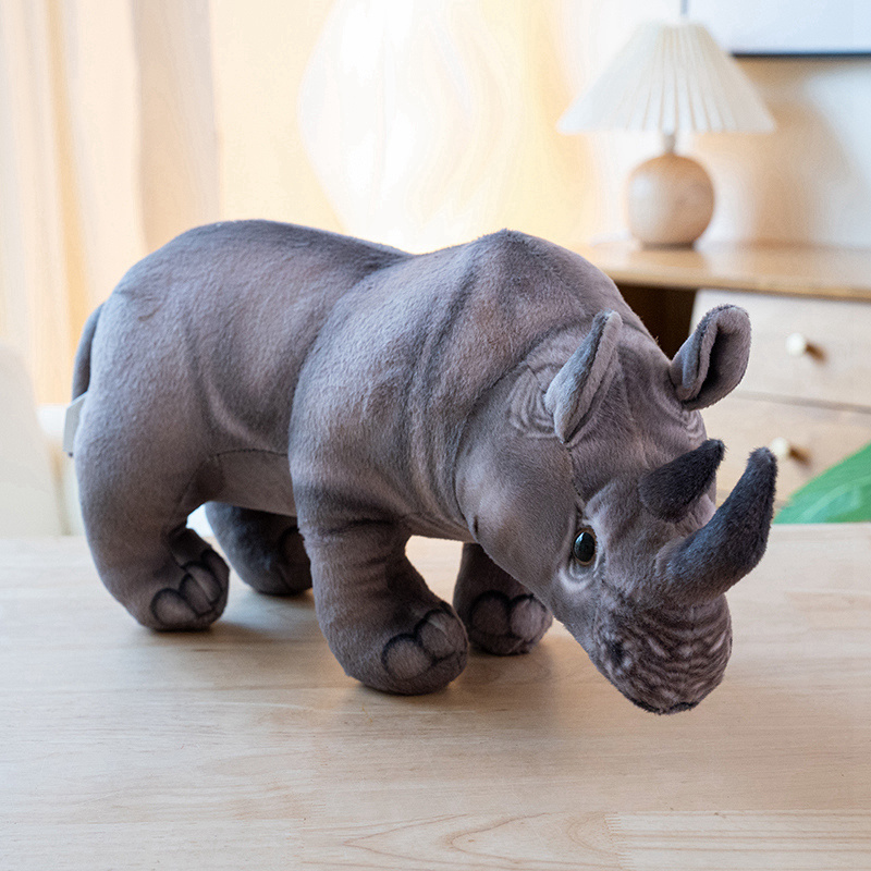 Realistic Rhinoceros Plush Dolls - Cute and Soft Stuffed Rhino Toys 11