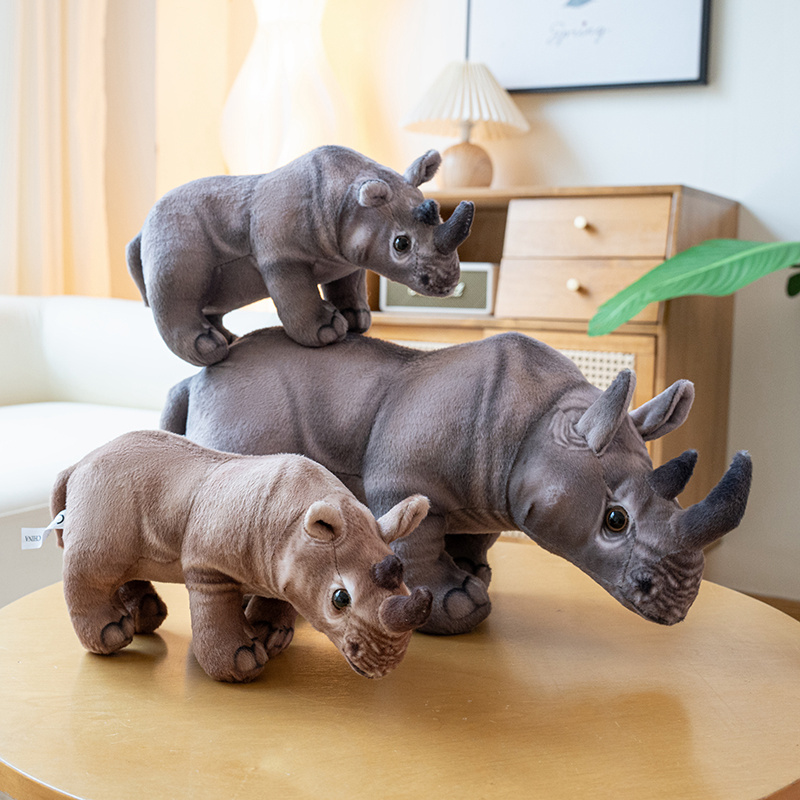 Realistic Rhinoceros Plush Dolls - Cute and Soft Stuffed Rhino Toys 15