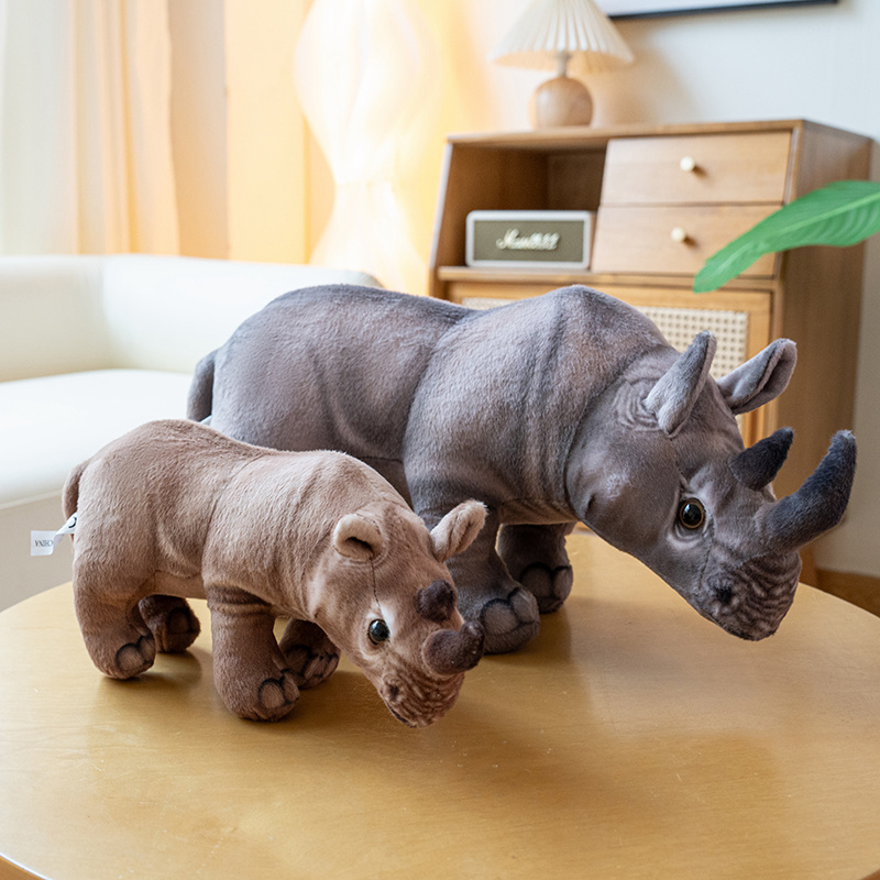 Realistic Rhinoceros Plush Dolls - Cute and Soft Stuffed Rhino Toys 14