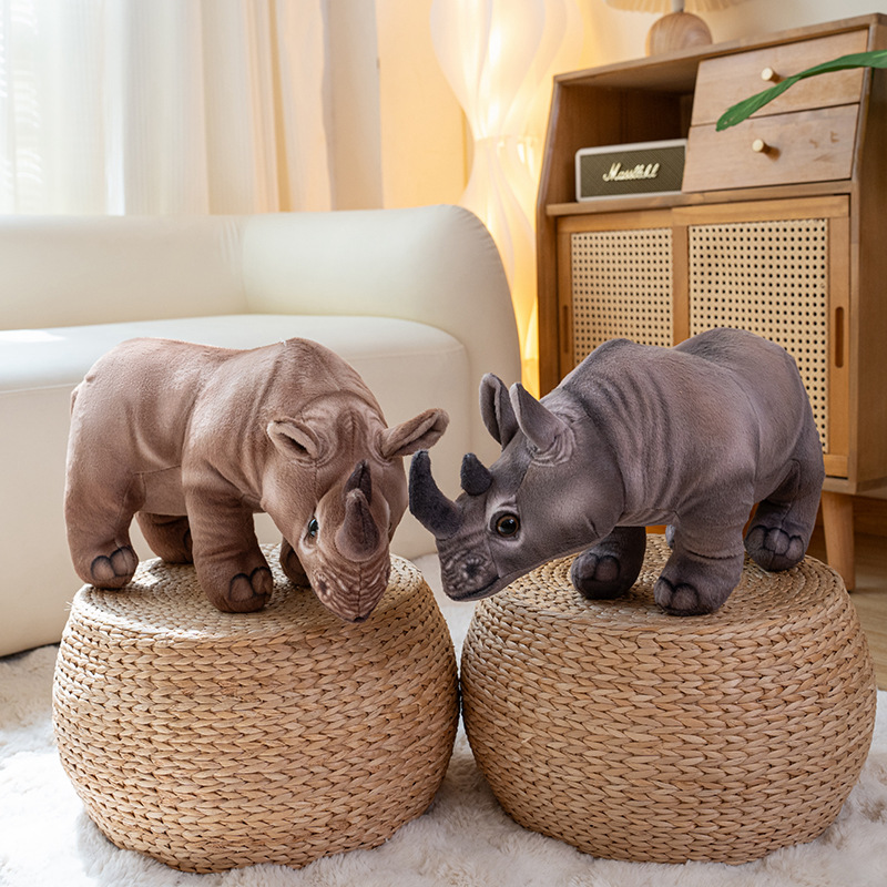 Realistic Rhinoceros Plush Dolls - Cute and Soft Stuffed Rhino Toys 16