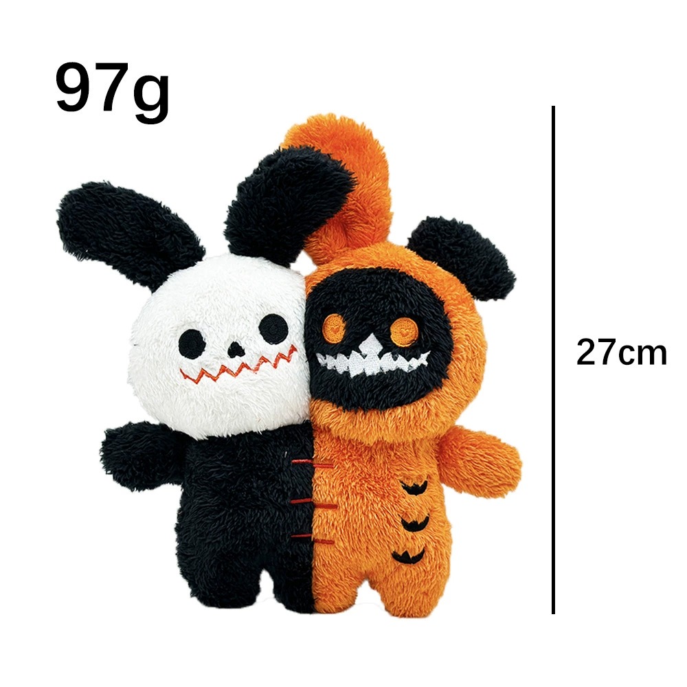 Halloween Dual-Face Bunny Plush Toy 27cm Spooky Skeleton Halloween Plush Doll for Gifts Halloween Plush Bulk 13