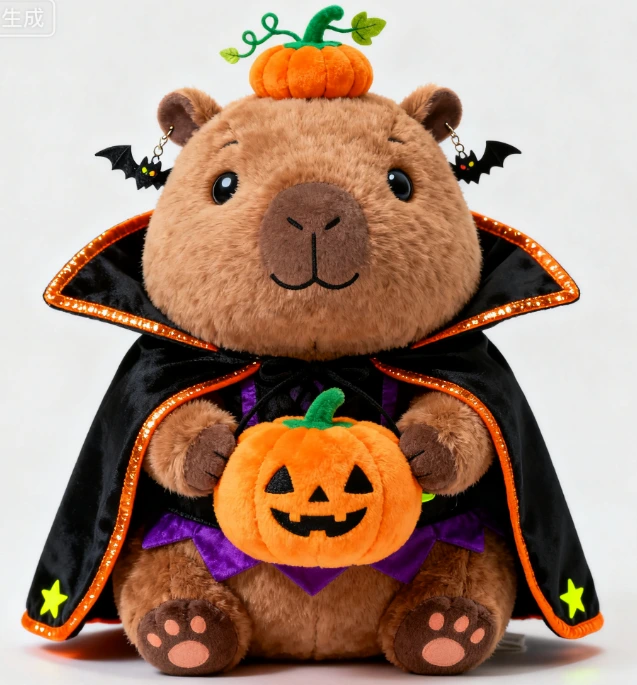 Capybara Plush Toy with Pumpkin - Cute Stuffed Capybara Holding a Pumpkin for Decoration &amp; Gift 1