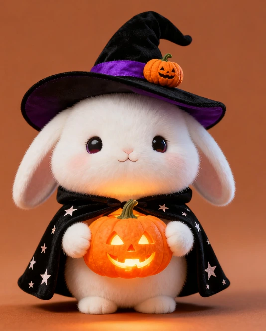 Halloween Pumpkin Rabbit Plush Toy - Soft Stuffed Animal for Holiday Decoration &amp; Kids Gift 1