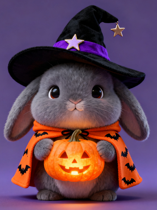 Halloween Pumpkin Rabbit Plush Toy - Soft Stuffed Animal for Holiday Decoration & Kids Gift 10