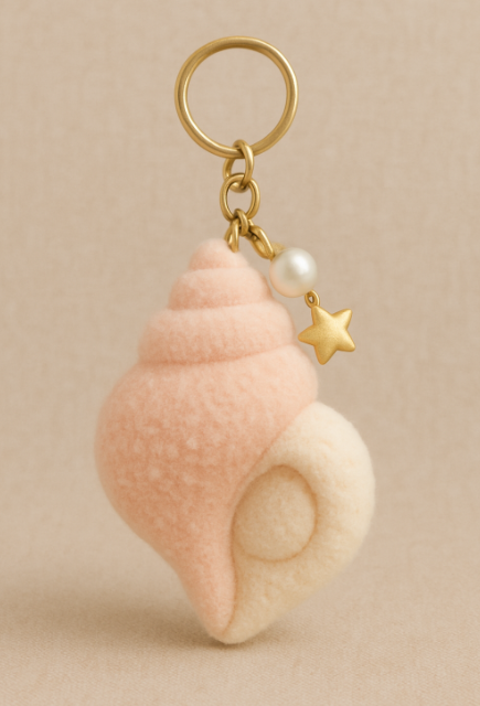 Conch Plush Keychain - Soft Stuffed Sea Shell Key Ring for Bag & Keys 6