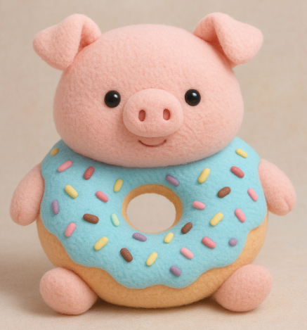 Cerdo de peluche dulce en forma de dona: juguete kawaii para decorar el dormitorio. 6