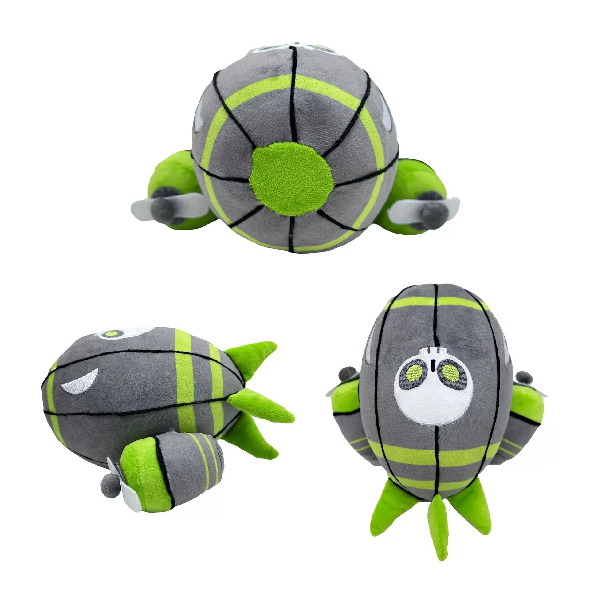 Dirigible de peluche gigante ZOMG de 22 cm, color gris y verde 1