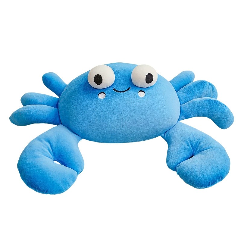 Adorables peluches crabes - Coussins animaux en peluche doux bleus, jaunes et roses 18