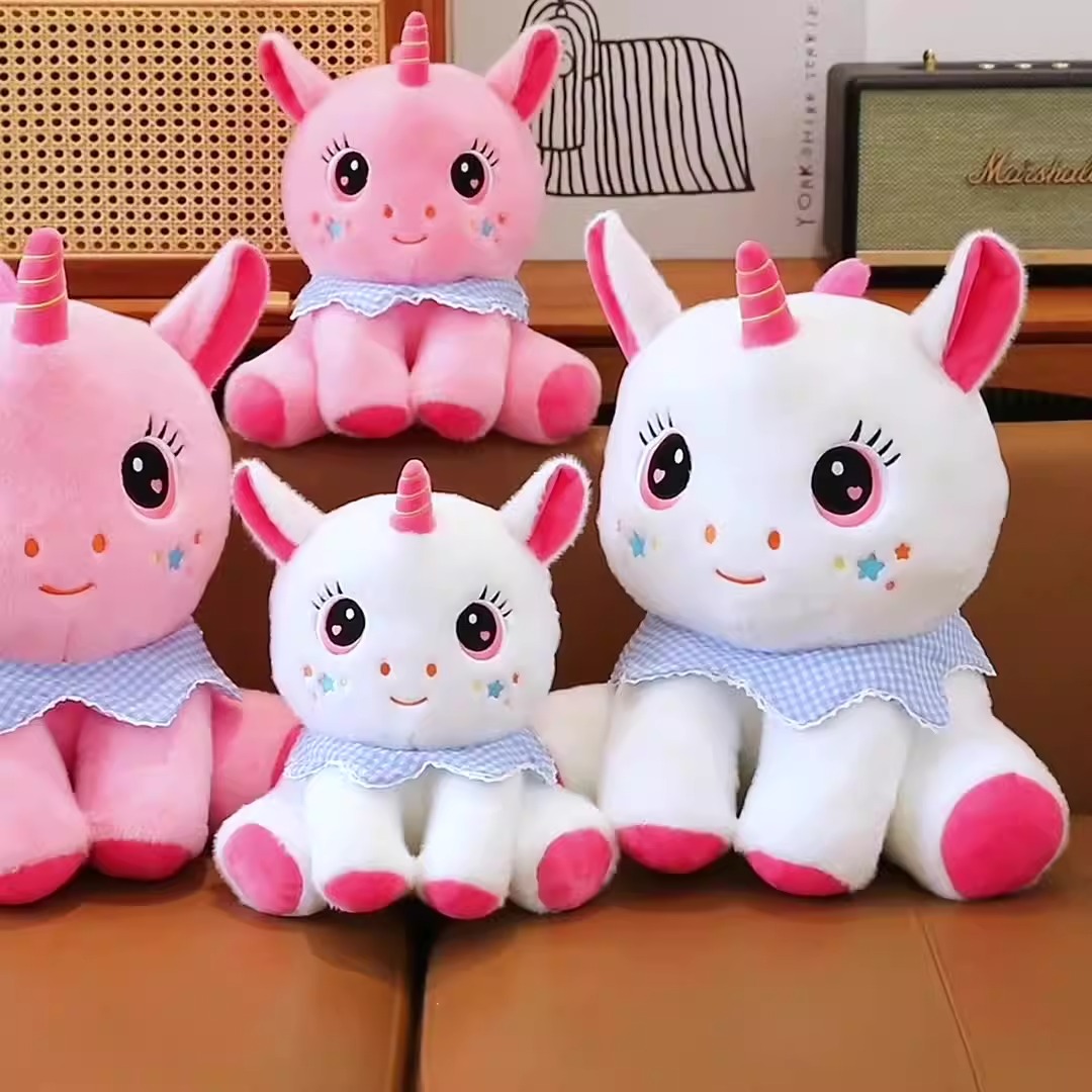Wholesale Hot Selling Pink And White Soft Unicorn Toy Stuffed Animal Toys PP Cotton Unicorn Toy for Girls 16