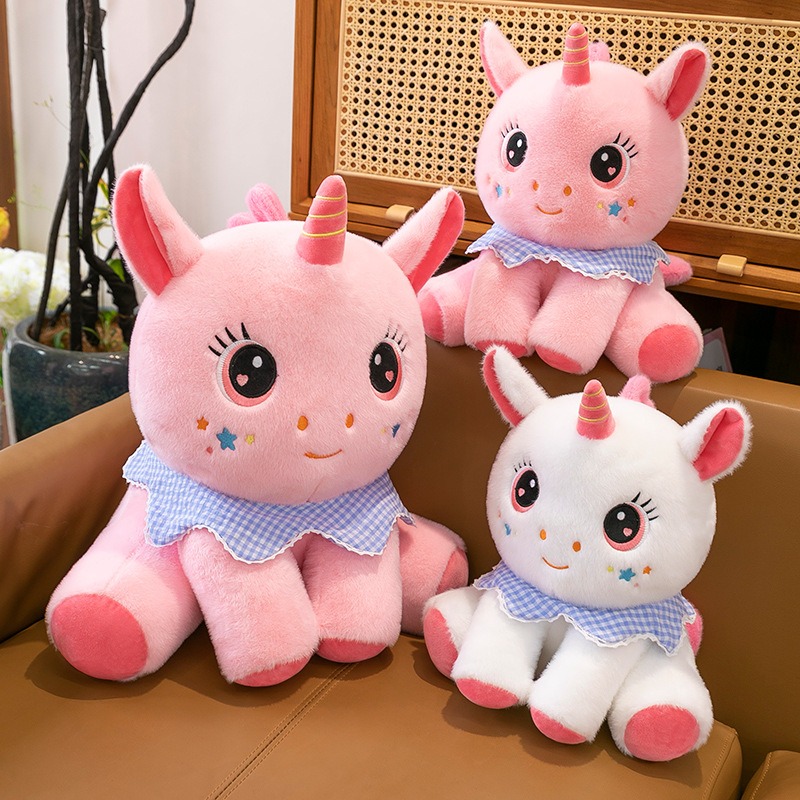 Wholesale Hot Selling Pink And White Soft Unicorn Toy Stuffed Animal Toys PP Cotton Unicorn Toy for Girls 12