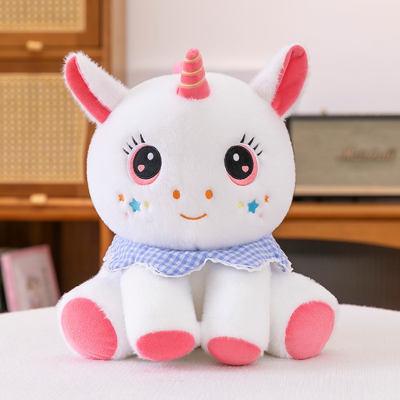 Wholesale Hot Selling Pink And White Soft Unicorn Toy Stuffed Animal Toys PP Cotton Unicorn Toy for Girls 15