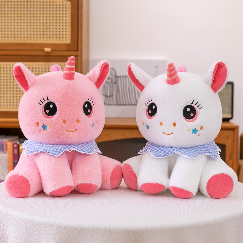 Wholesale Hot Selling Pink And White Soft Unicorn Toy Stuffed Animal Toys PP Cotton Unicorn Toy for Girls 13