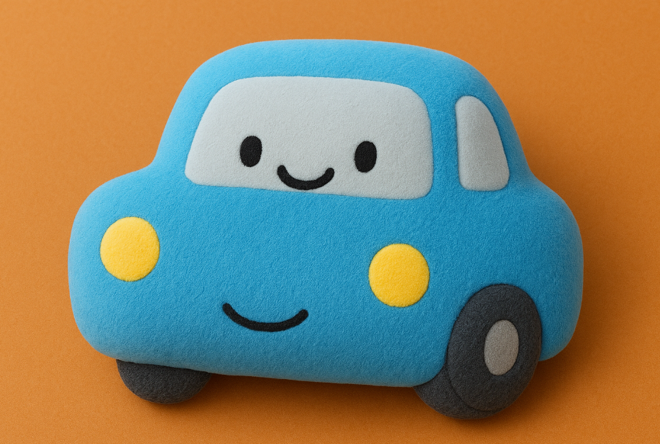 Мягкая плюшевая подушка в форме автомобиля (синяя) для дивана и кровати. 6