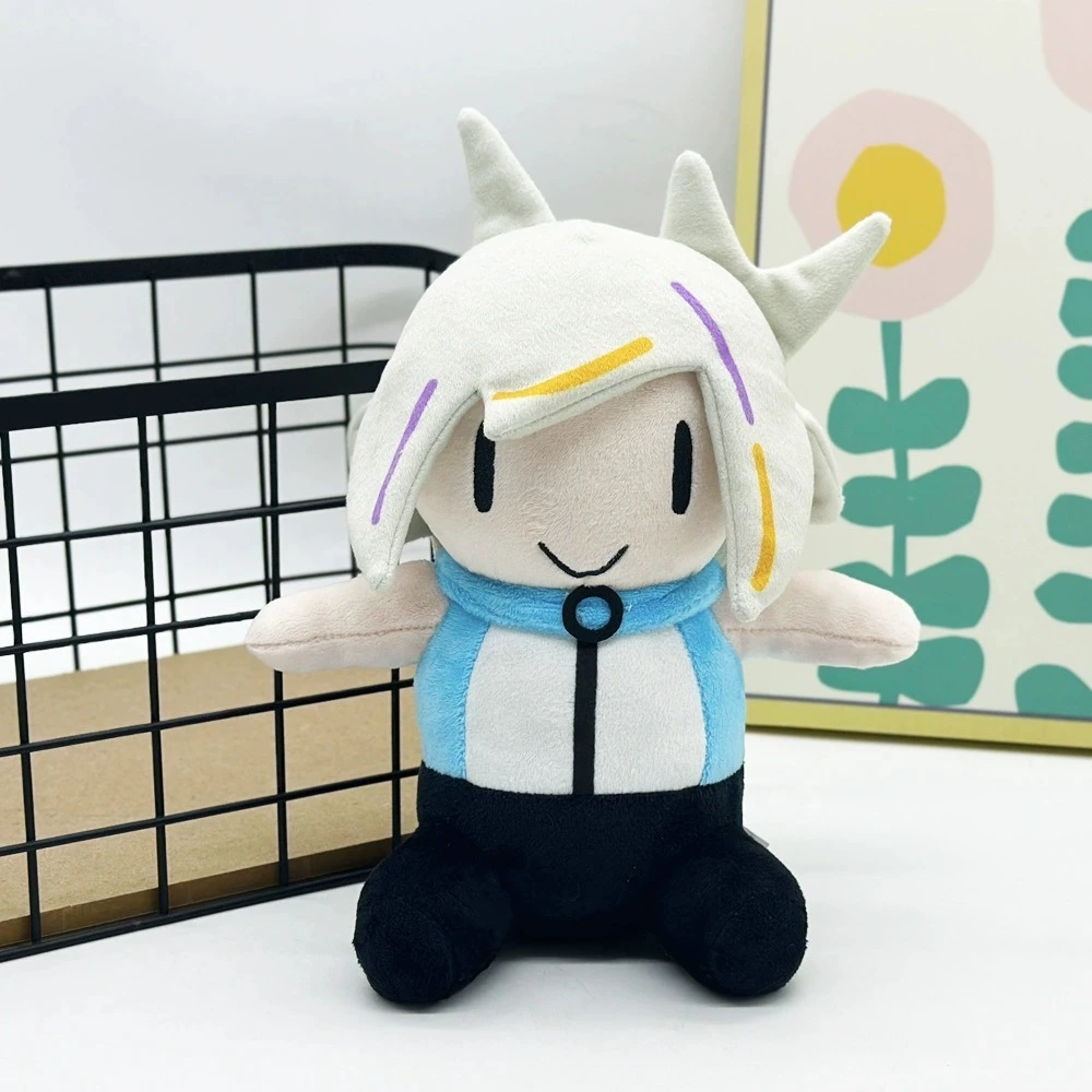 Cute Cartoon Character Plush Toy - 23cm Tall, 124g Soft Stuffed Doll with Unique Horned Head and Colorful Hair Accents 1