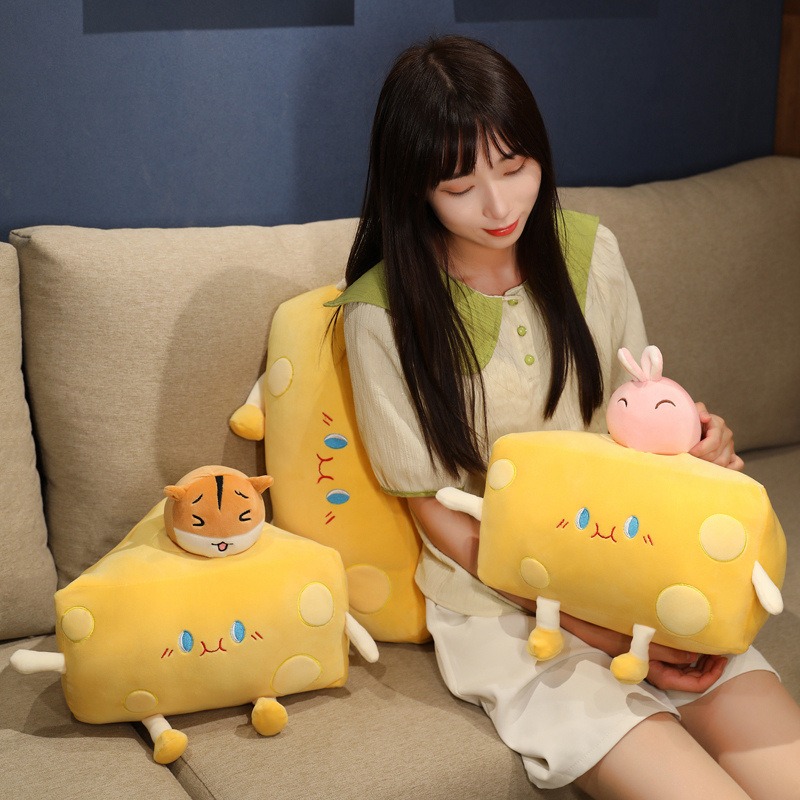 Cute Cheese & Cat Plush Toy - Adorable Kawaii Stuffed Animal for Cuddling, Decor & Gifting 11