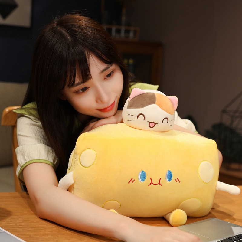 Cute Cheese & Cat Plush Toy - Adorable Kawaii Stuffed Animal for Cuddling, Decor & Gifting 18