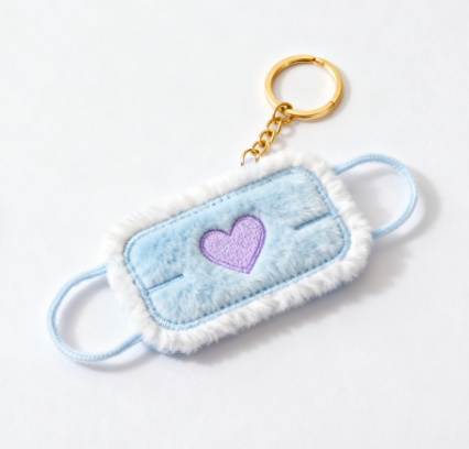 Mask plush keychain with unique shape, customizable with logo, creative design, factory customization 6