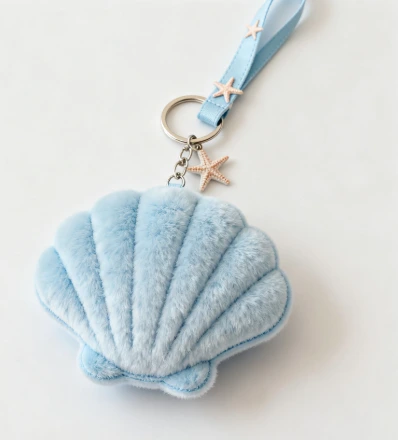 Customized Shell plush keychain, blue and pink, dreamy design, stylish and versatile manufacturers From China | Yortoob 1