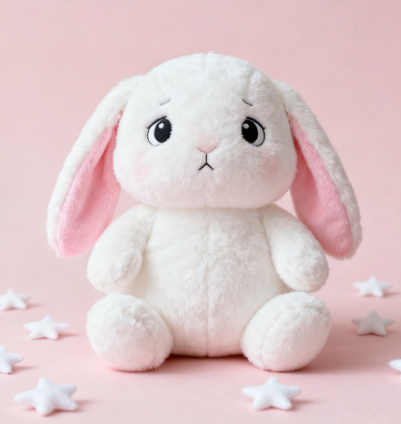 White rabbit plush toy with a cute design, a gift for children, and a warm home decoration 6