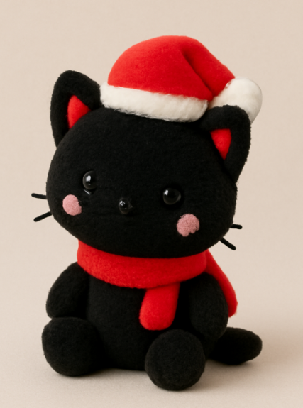 Мягкие плюшевые игрушки в виде кошек на Рождество, которые создадут рождественскую атмосферу и станут отличным подарком для детей. 6