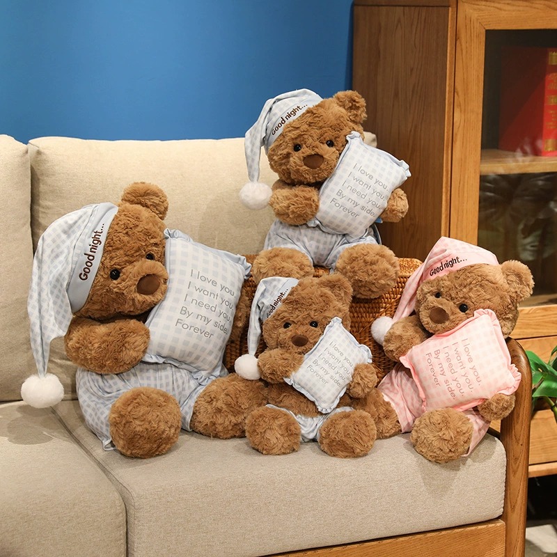 Goodnight Teddy Bear Plush Toys with I Love You Message - Adorable Stuffed Bears in Pajamas 16
