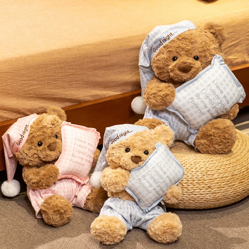 Goodnight Teddy Bear Plush Toys with I Love You Message - Adorable Stuffed Bears in Pajamas 11