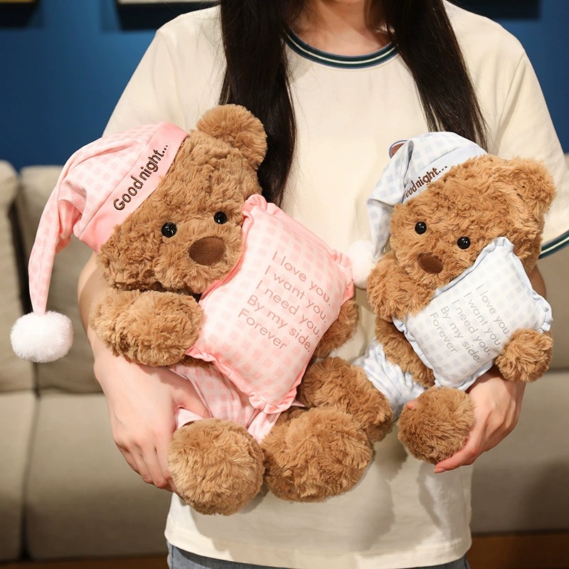 Goodnight Teddy Bear Plush Toys with I Love You Message - Adorable Stuffed Bears in Pajamas 12