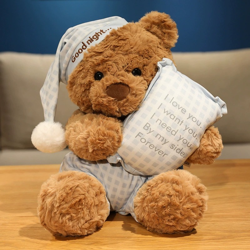 Goodnight Teddy Bear Plush Toys with I Love You Message - Adorable Stuffed Bears in Pajamas 13
