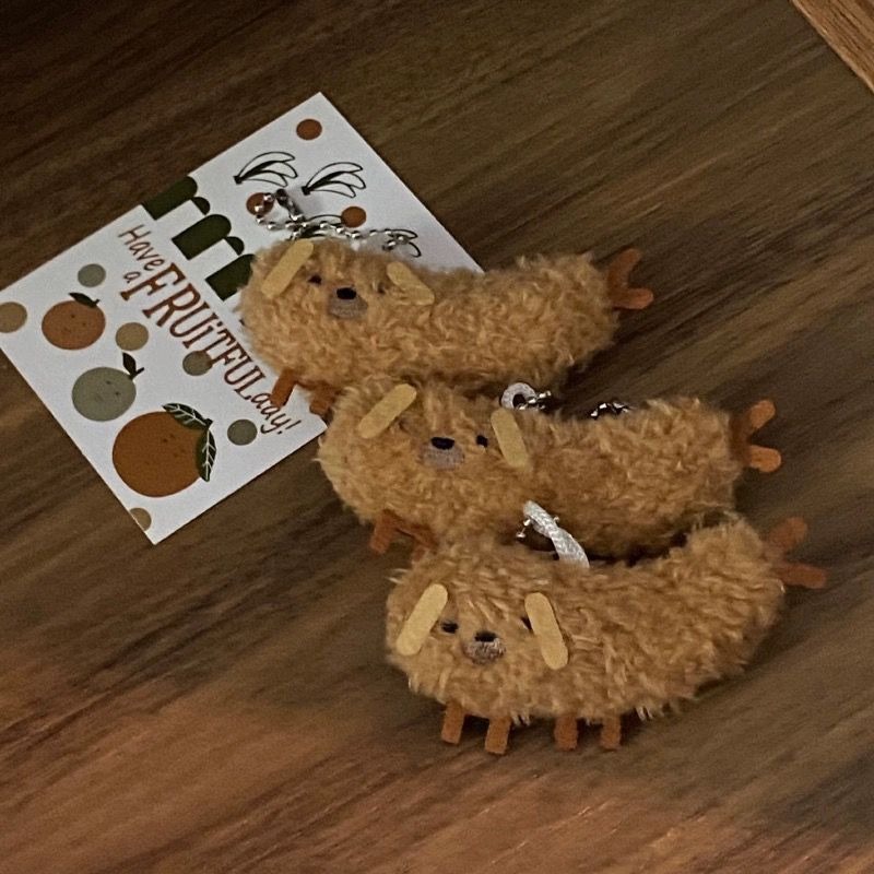 7cm Cute Dog-Shaped Fried Shrimp Plush Keychains - Adorable Mini Stuffed Toy Charms 13