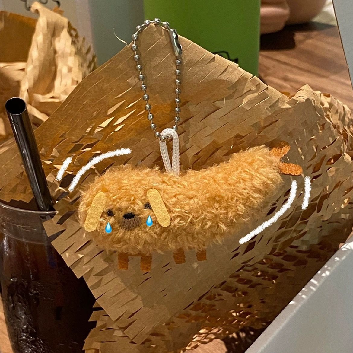 7cm Cute Dog-Shaped Fried Shrimp Plush Keychains - Adorable Mini Stuffed Toy Charms 15