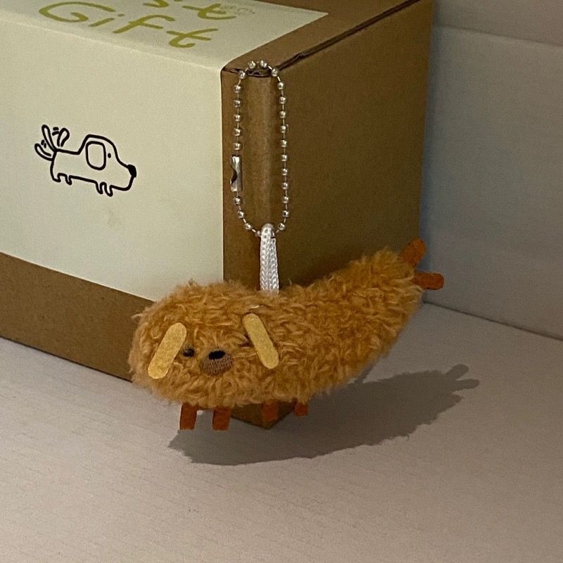 7cm Cute Dog-Shaped Fried Shrimp Plush Keychains - Adorable Mini Stuffed Toy Charms 16
