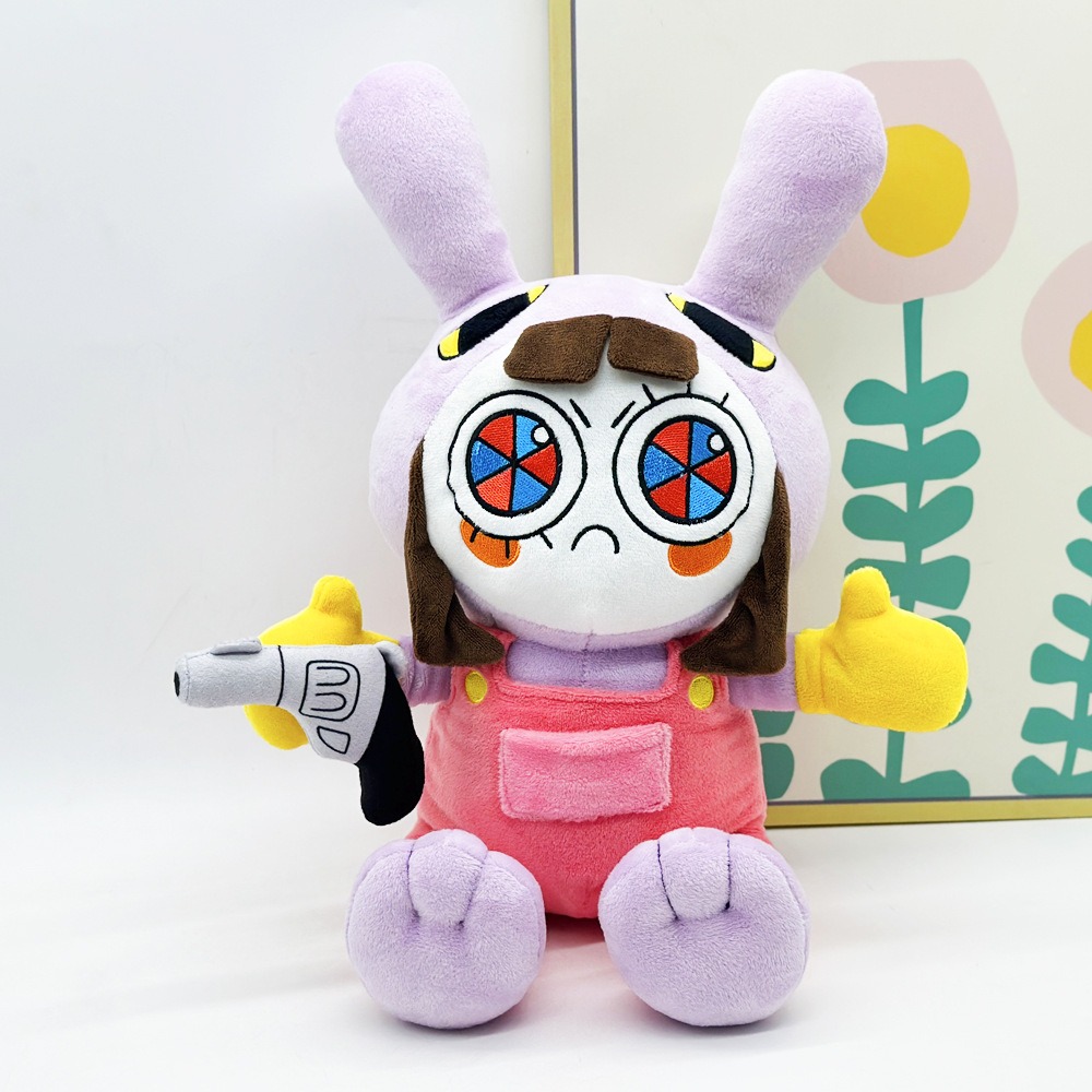 34cm Jax-Suit Pomni plush Stuffed Doll with Drill Prop Cute Cartoon Bunny Plush Toy 13