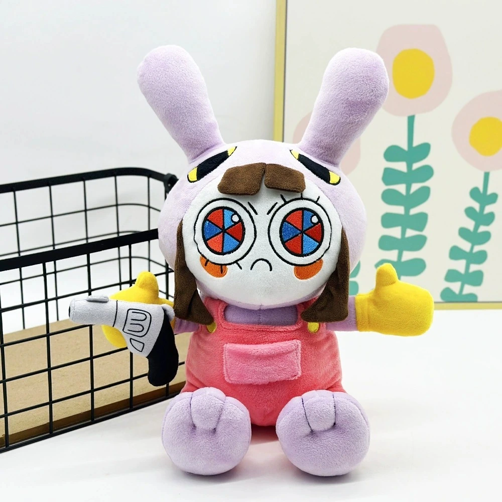 34cm Jax-Suit Pomni plush Stuffed Doll with Drill Prop Cute Cartoon Bunny Plush Toy 1