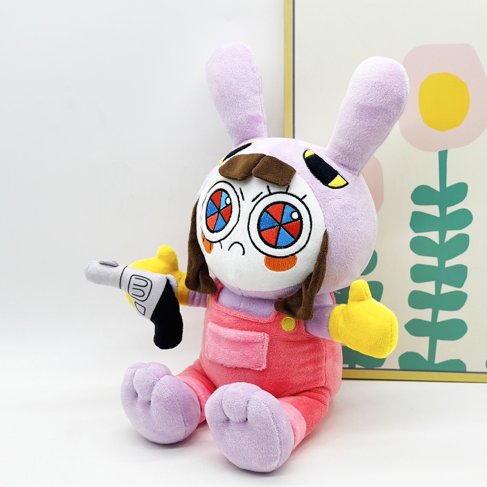 34cm Jax-Suit Pomni plush Stuffed Doll with Drill Prop Cute Cartoon Bunny Plush Toy 12