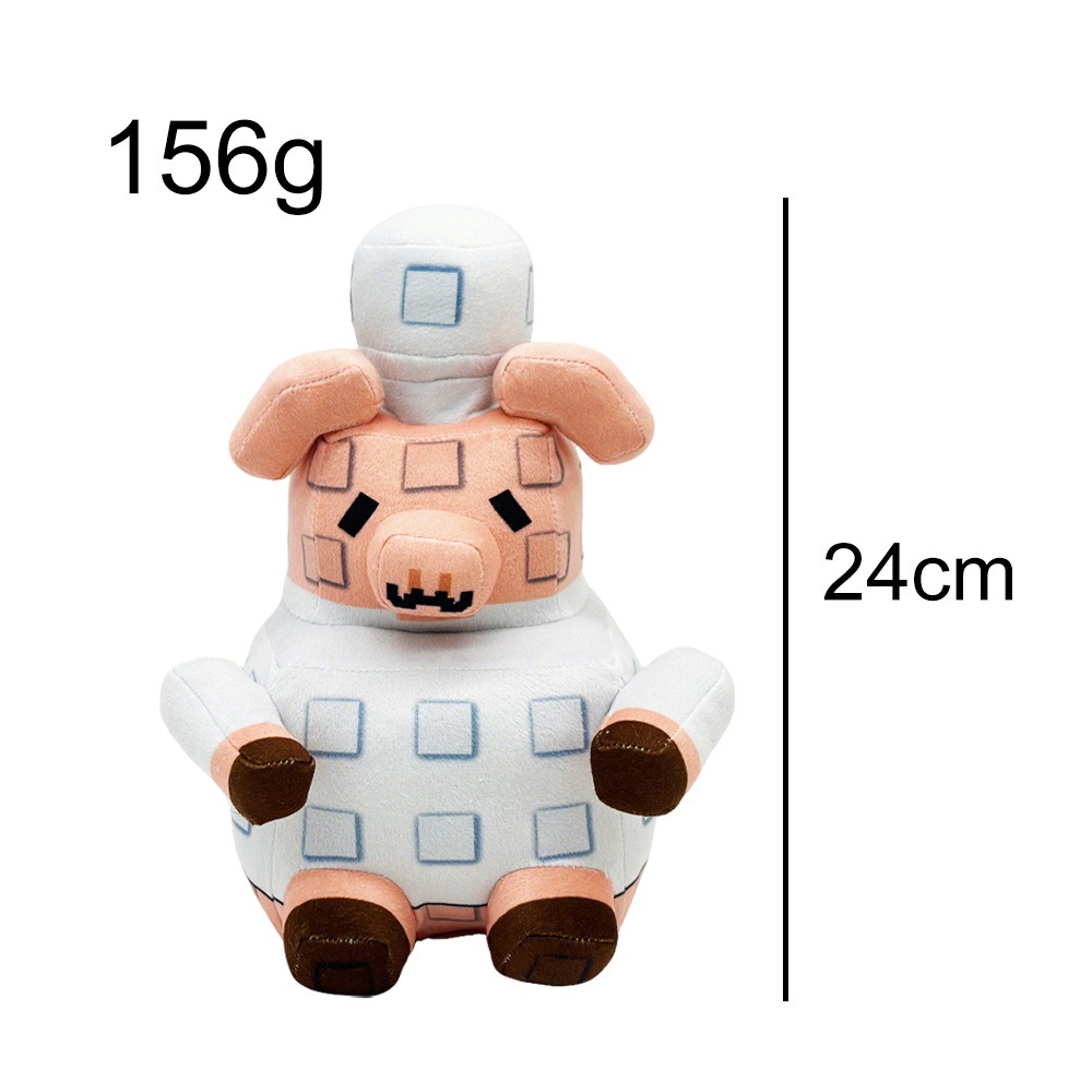 24cm Eco-Friendly Minecraft Pig Plush Toy - Sustainable Stuffed Animal 15