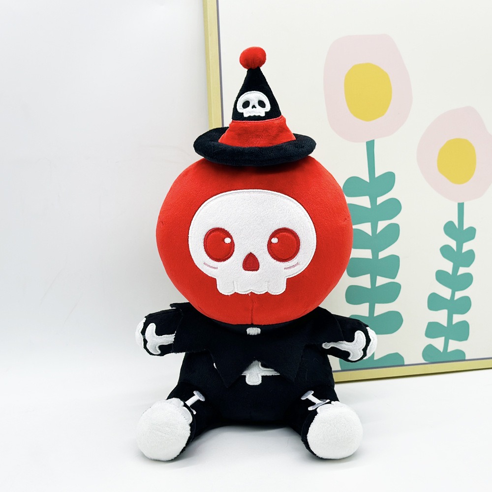 Halloween Skull Plush Toy - 33cm Cute Spooky Skeleton Stuffed Doll 11