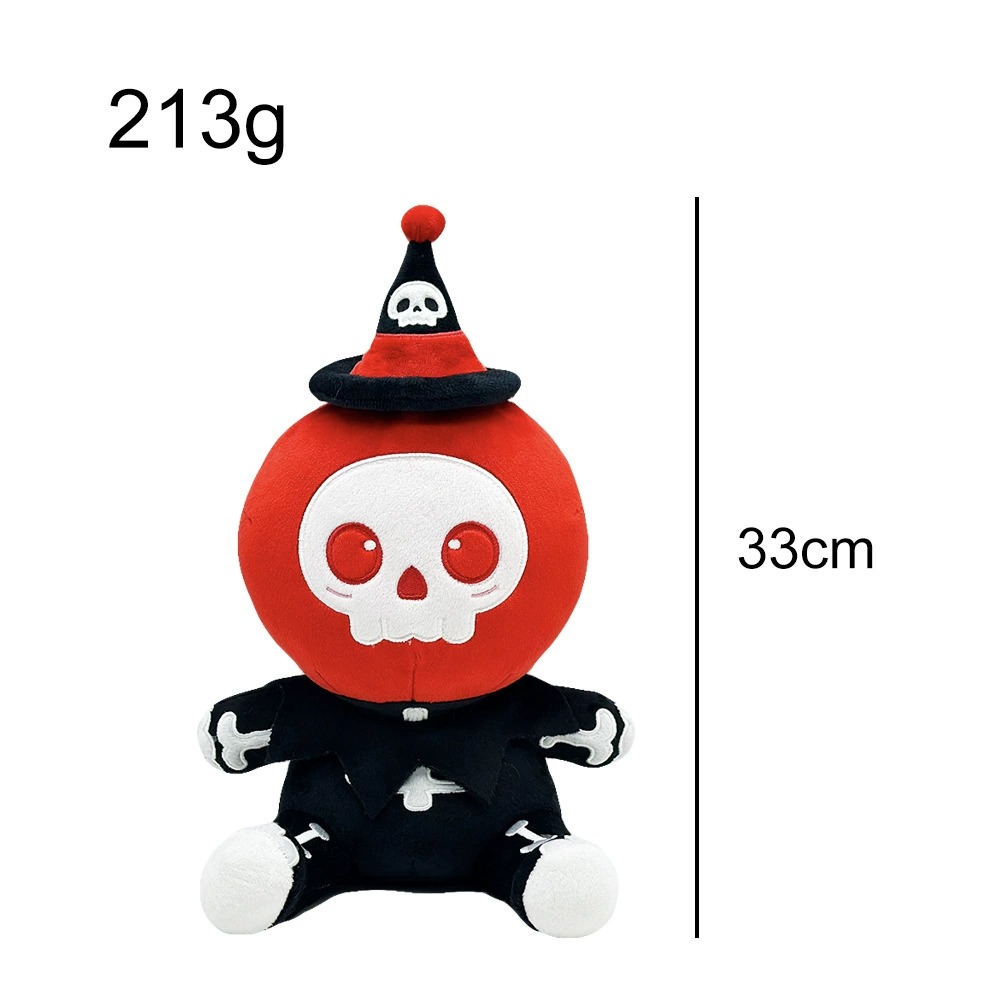 Halloween Skull Plush Toy - 33cm Cute Spooky Skeleton Stuffed Doll 20