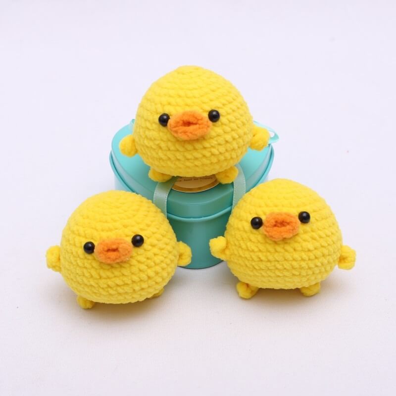 New Creative 5cm Crochet Plushies  Handmade Crafts Kawaii Duck Keychains DIY Handmade Woven Keychain From China Factory 10