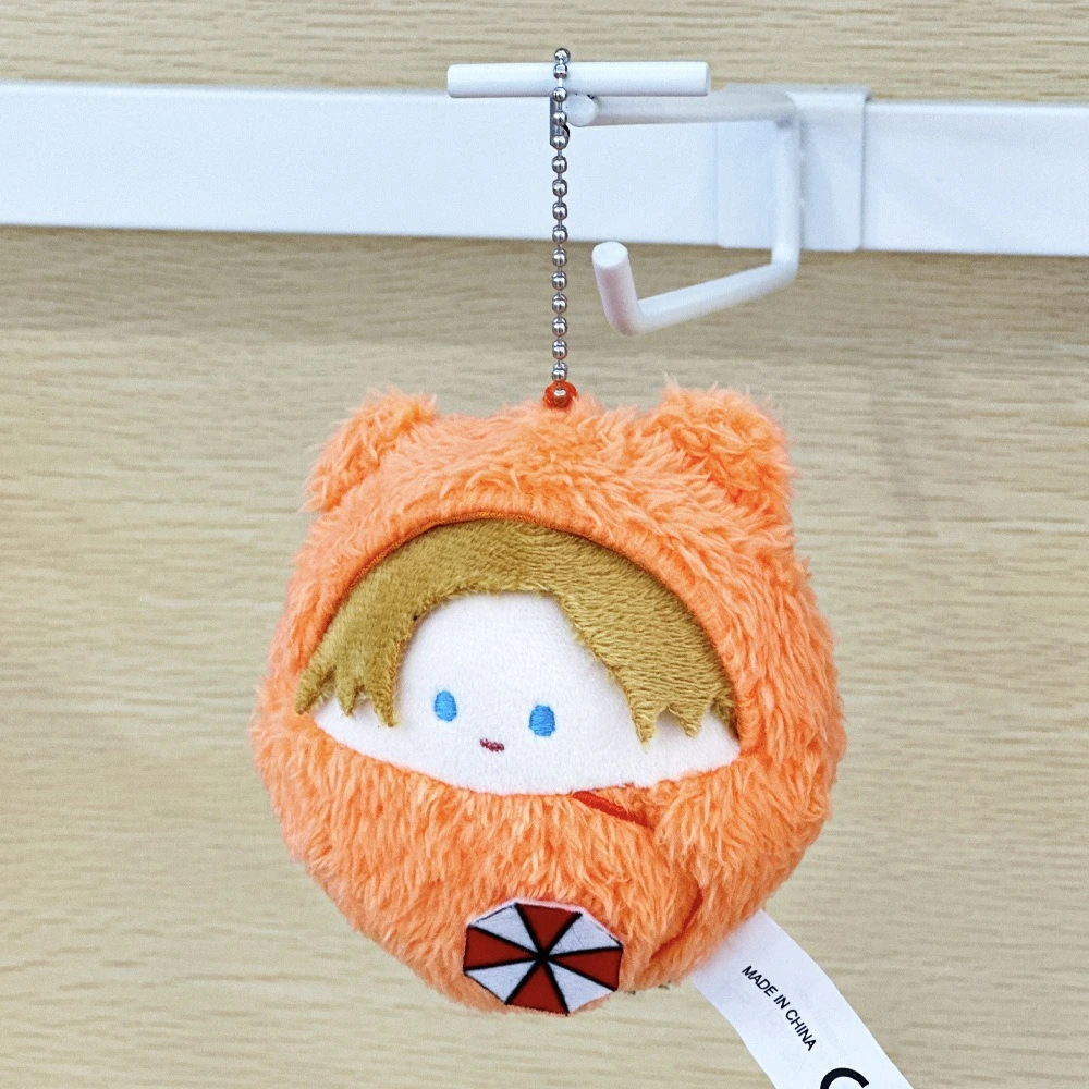 10cm  Biohazard Resident Evil Leon S Kennedy Kurumi Plush Keychain Orange Bear Style Doll Pendant Mini Stuffed Toy Charm 1