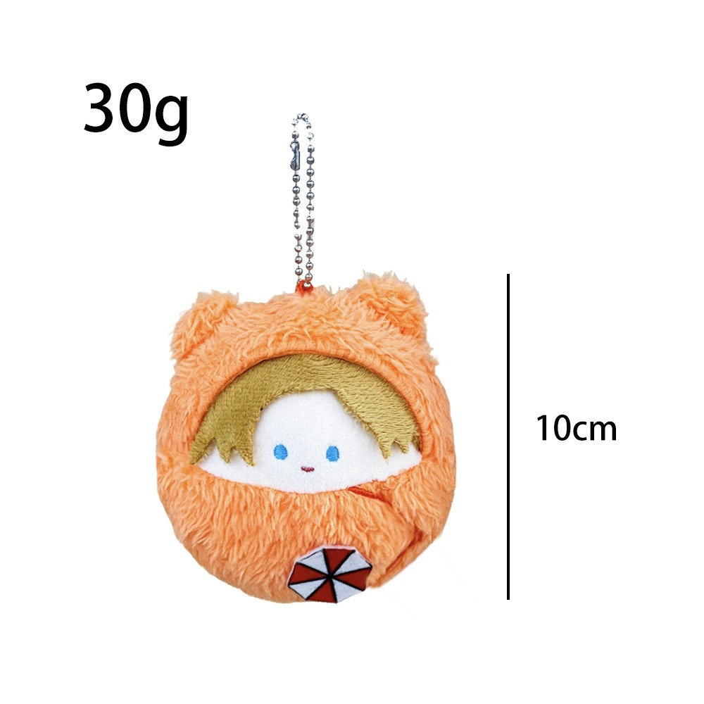 10cm  Biohazard Resident Evil Leon S Kennedy Kurumi Plush Keychain Orange Bear Style Doll Pendant Mini Stuffed Toy Charm 17