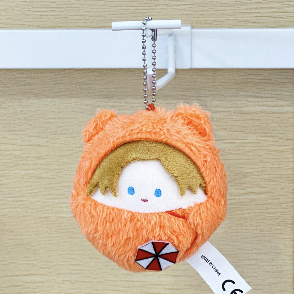 10cm  Biohazard Resident Evil Leon S Kennedy Kurumi Plush Keychain Orange Bear Style Doll Pendant Mini Stuffed Toy Charm 11