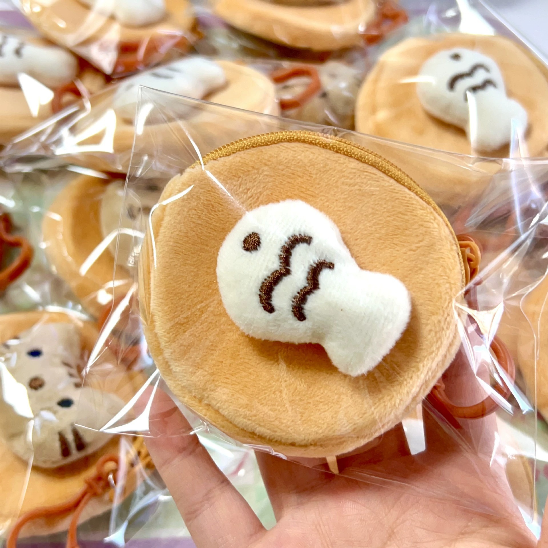 Cute Animal Plush Coin Purse with Keychain - Mini Round Zipper Pouch for Coins/Keys (Ghost & Cat Designs) 12