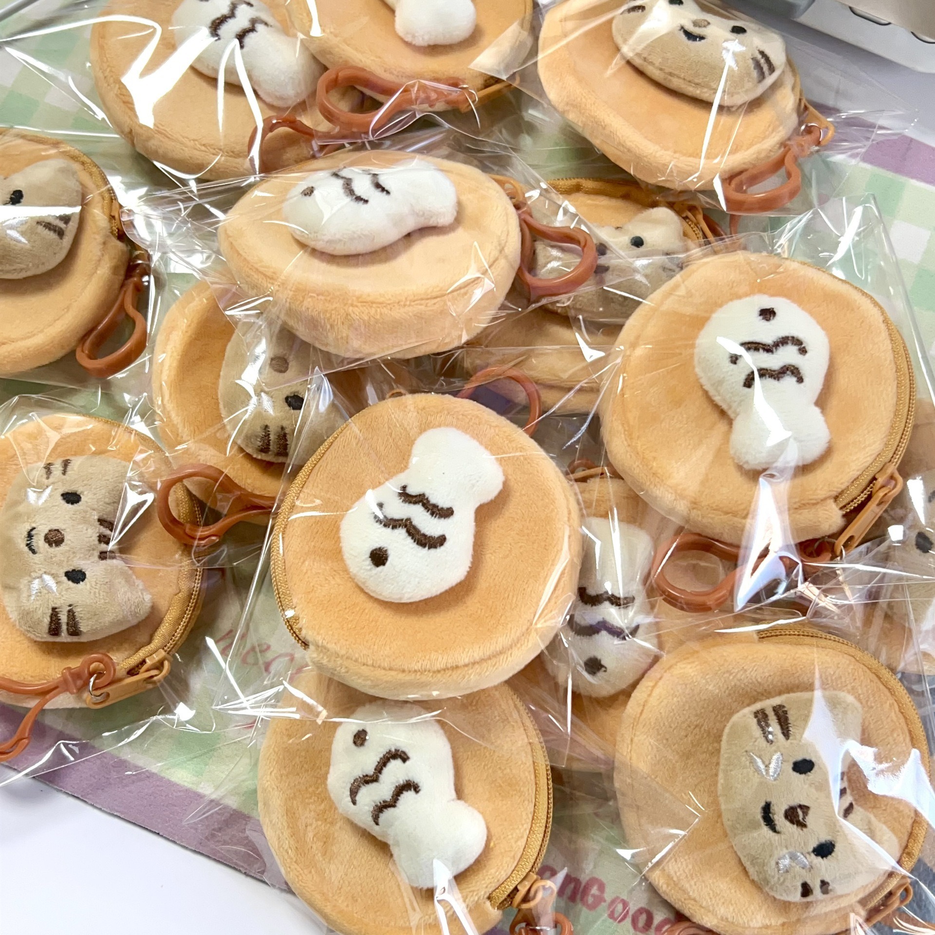 Cute Animal Plush Coin Purse with Keychain - Mini Round Zipper Pouch for Coins/Keys (Ghost & Cat Designs) 11