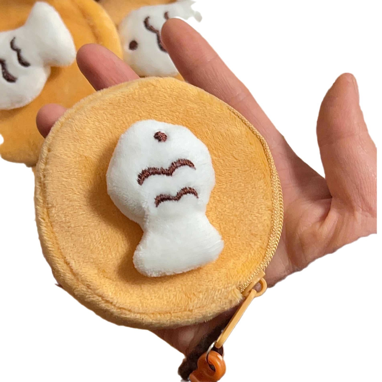 Cute Animal Plush Coin Purse with Keychain - Mini Round Zipper Pouch for Coins/Keys (Ghost & Cat Designs) 13