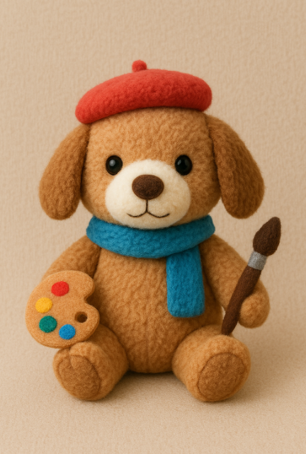 Creative Design of Puppy Painter Plush Toy - Soft and Comfortable, a Gift for Comforting and Accompanying Children 14